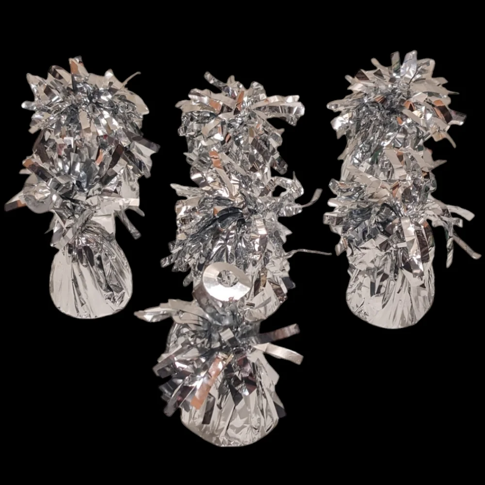 Amscan Silver Mylar Wrapped Balloon Weights Set of 7
